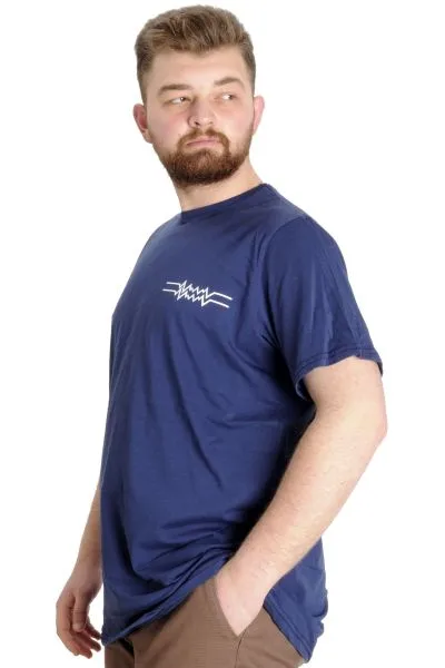Büyük Beden Erkek T-shirt TELEPATHIC 23132 İndigo [product_color]