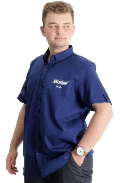 Erkek Büyük Beden Gabardin Gömlek LEADER 23305 İndigo