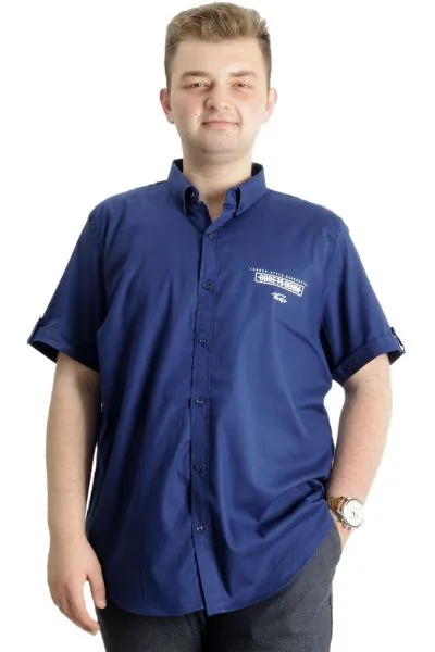 Erkek Büyük Beden Gabardin Gömlek LEADER 23305 İndigo