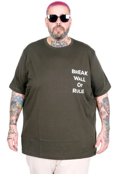 Big Size T-Shirt Break U26108 KHAKI