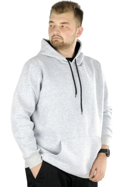 Big-Tall Men's  Recycle Sweatshirt with Hooded and Kangoroo Pocket B20532 Gray Melange