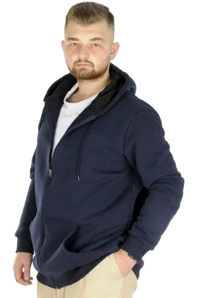 Büyük Beden Erkek Sweatshirt Zippered Recycle B20533 Lacivert [product_color]