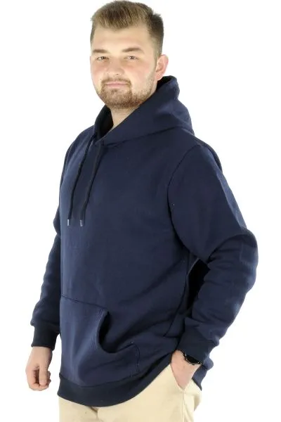 Büyük Beden Sweat Kapson Kangoroo Pocket Recycle B20532 LACİVERT LACIVERT