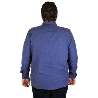 Big Size Men's Shirt Long Sleeve Alaska Applique 19300 Indigo