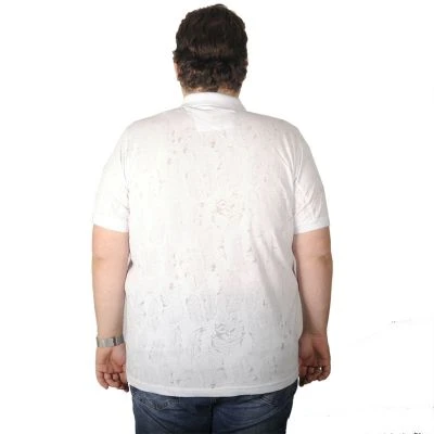 Big Size Men's T-Shirt Polo Leaf Desing Su 19429 White