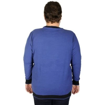 Big Size Men s Sweatshirt Fifty Eight 19137 Indigo