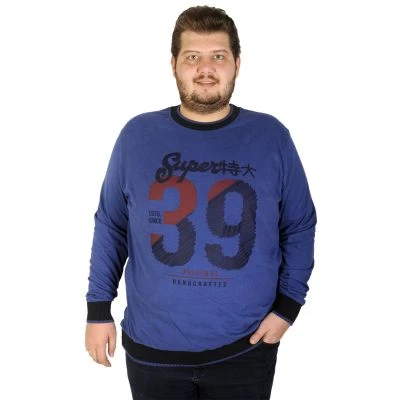 Big Size Men s Sweatshirt Thirty Nine 19135 Indigo
