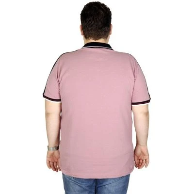 Big Size Men's T-Shirt Polo Denim Neck Pique 19421 Brown