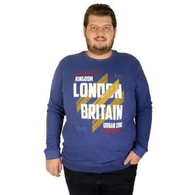 Büyük Beden Erkek Sweatshirt London Britain 19133 Indigo INDIGO