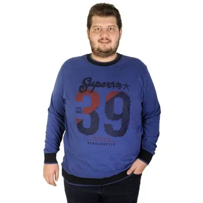 Büyük Beden Erkek Sweatshirt Thirty Nine 19135 Indigo INDIGO