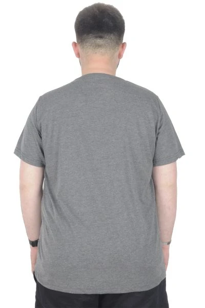Büyük Beden T-Shirt Bis Yaka Mode 22196 Antramelanj