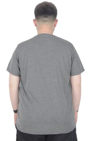 Büyük Beden T-Shirt Bis Yaka Mode 22196 Antramelanj ANTRASIT