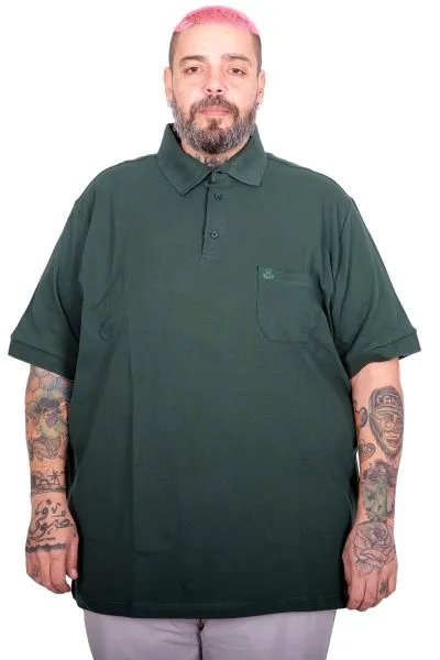 Battal Beden Erkek Tshirt Polo Yaka Cepli Klasik Pike 20552 Nefti [product_color]
