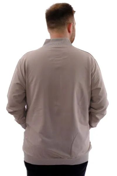 Büyük Beden Erkek Eşofman Üstü Dik Yaka Fermuarlı BROOKLYN U24522 Gri [product_color]