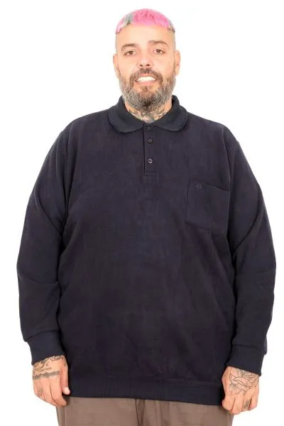 Erkek Sweat Polo Cepli Selanik Basic 20441 Lacivert LACIVERT