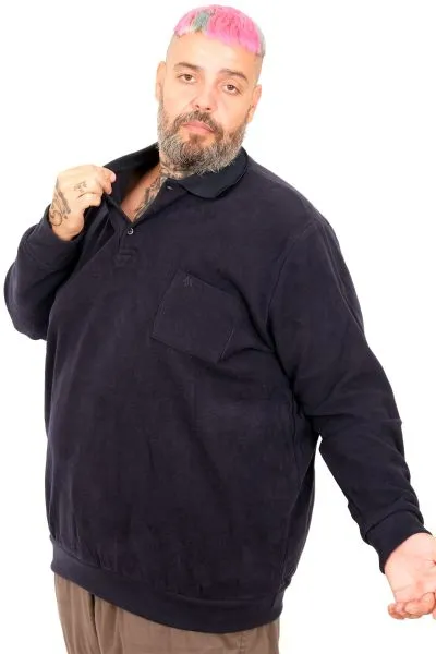 Erkek Sweat Polo Cepli Selanik Basic 20441 Lacivert LACIVERT