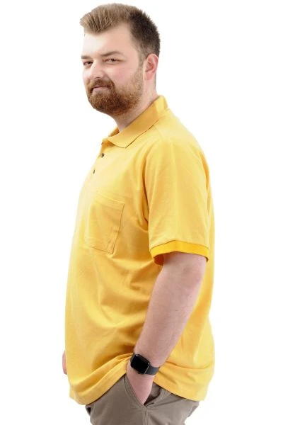 Big-Tall Men's Classic Short Sleeve Polo T-Shirts With Pocket 20550 Mustard