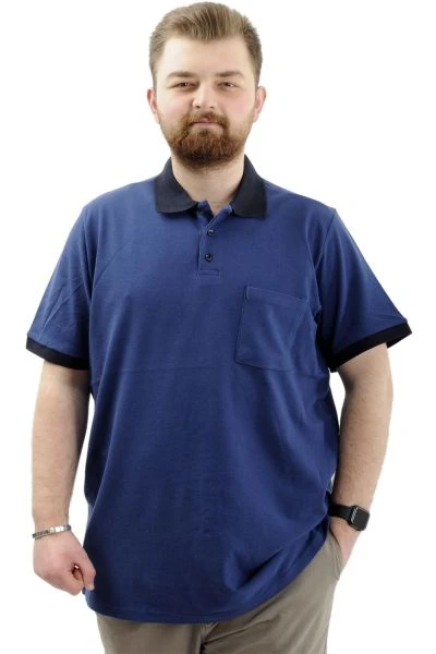 Big-Tall Men's Classic Short Sleeve Polo T-Shirts With Pocket 20550 Indigo