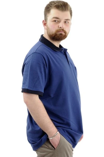 Big-Tall Men's Classic Short Sleeve Polo T-Shirts With Pocket 20550 Indigo