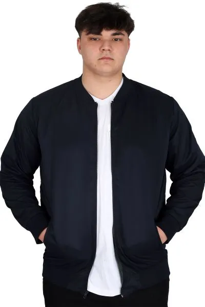 Büyük Beden Erkek Çift Taraflı Mont 23652 Lacivert-Yeşil