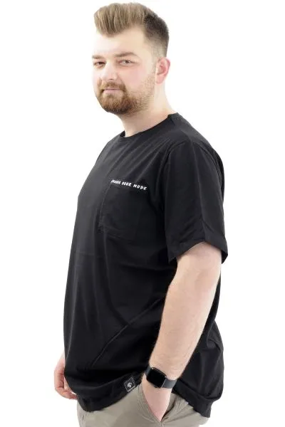Mens Big Size Crew Neck T-shirt CHANGE U24050 Black