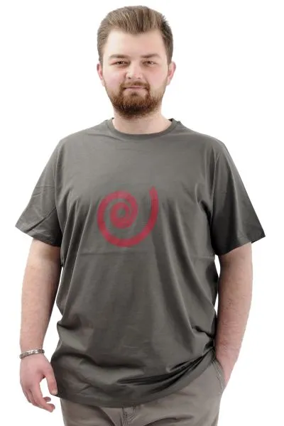 Big Size Mens T-shirt Crew Neck T-Shirt SPIRAL U24065 Khaki