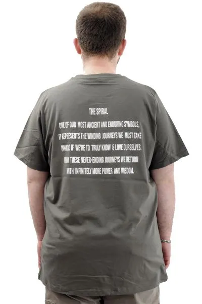 Big Size Mens T-shirt Crew Neck T-Shirt SPIRAL U24065 Khaki