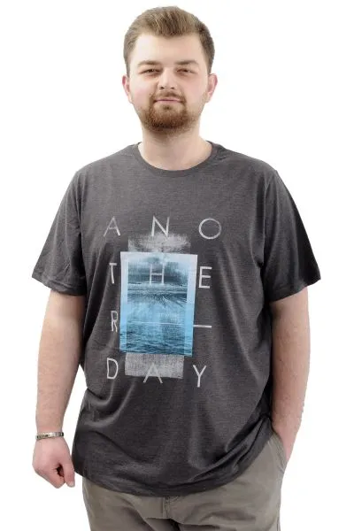 Big Size Mens T-shirt Crew Neck ANOTHER DAY U24070 AntraMelange