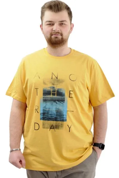 Big Size Mens T-shirt Crew Neck ANOTHER DAY U24070 Hardal