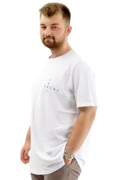 Big Size Mens T-shirt Crew Neck U24083 White