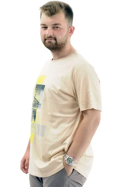 Big+Mens T-Shirt FRANCISCO U24086 Beige