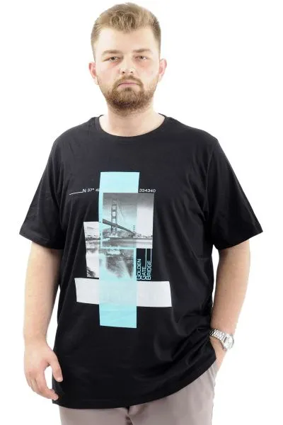 Big+Mens T-Shirt FRANCISCO U24086 Black