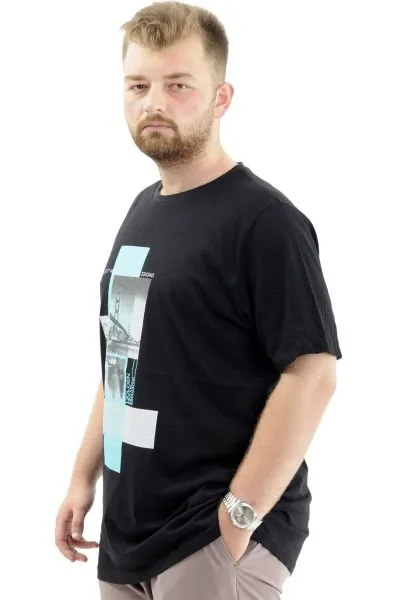 Big+Mens T-Shirt FRANCISCO U24086 Black