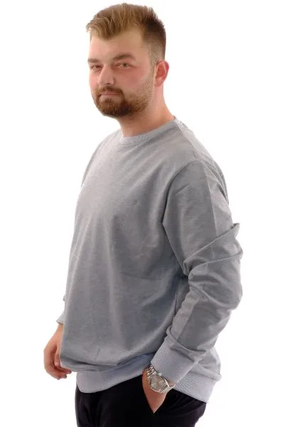Büyük Beden Erkek Bisiklet Yaka Basic Sweatshirt U24174 Grimelanj