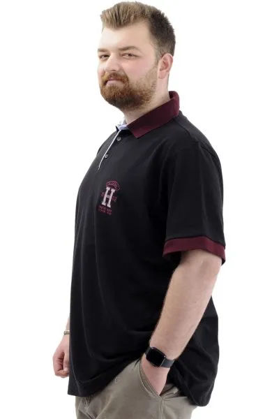 Big Size Mens T-shirt Polo UNION MADE U24332 Black