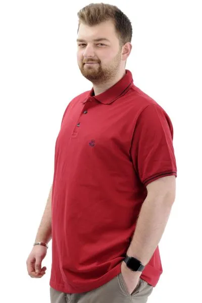 Big Size Mens T-shirt Polo LOGO M U24338 Navy Blue-Burgundy