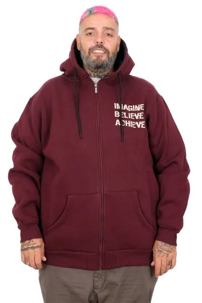 Plus Size Mens Sweatshirt u24538 BURGUNDY