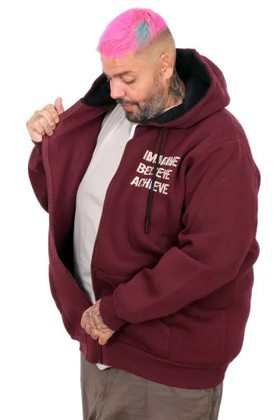 Plus Size Mens Sweatshirt u24538 BURGUNDY