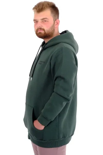 Mens Big Size Zipper Hooded Sweatshirt FUTURE U24549 Naphtha