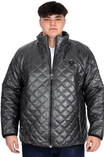 Big Tall Mens Quilted Coat U24615 Antrasit