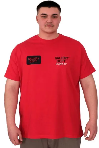 Büyük Beden Erkek T-Shirt Bisiklet Yaka Gallery Dept U25003 Kırmızı