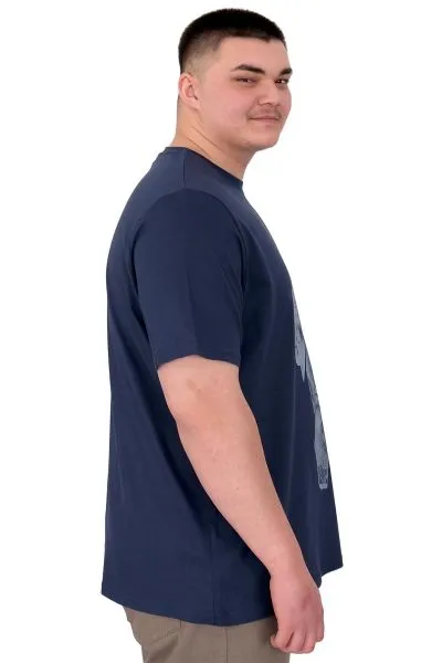 Büyük Beden Erkek T-Shirt Bisiklet Yaka Statue U25004 Indgo