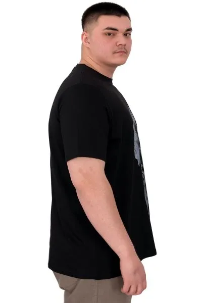 Büyük Beden Erkek T-Shirt Bisiklet Yaka Statue U25004 Siyah