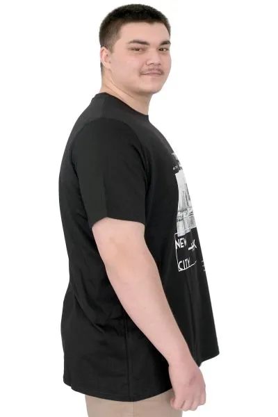 Big Size Mens  T-Shirt New York U25005 Black