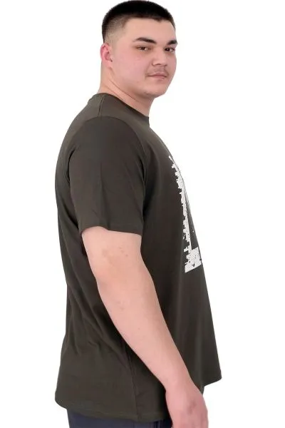 Büyük Beden Erkek T-Shirt Bisiklet Yaka Los Angeles U25006 Haki