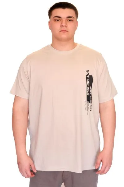 Big Size Mens T-Shirt Crew Neck NOT DEFINETS  U25009 Bej