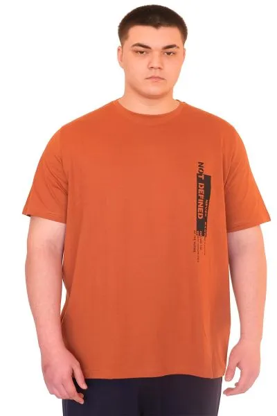 Big Size Mens T-Shirt Crew Neck NOT DEFINETS  U25009 Cinnamon