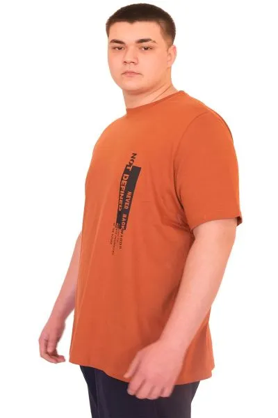 Big Size Mens T-Shirt Crew Neck NOT DEFINETS  U25009 Cinnamon