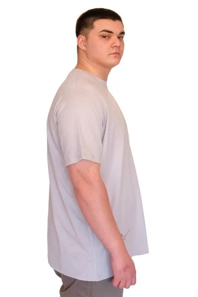 Büyük Beden Erkek T-Shirt Bisiklet Yaka FAULTLESS Basklılı U25011 Gri