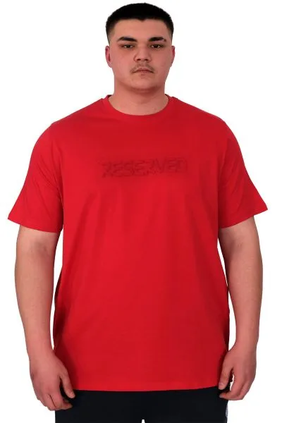 Büyük Beden Erkek T-Shirt Bisiklet Yaka Reseve U25017 Kırmızı